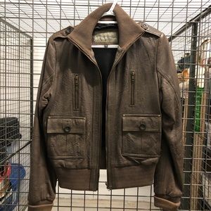 Bod & Christensen Leather Bomber Jacket